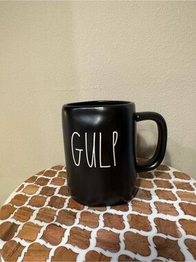 Rae DunnMatte Black Mug with White 'GULP' Lettering